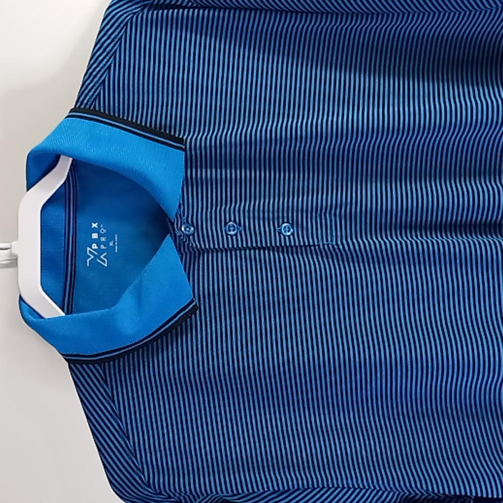 XPBX PRO Striped Golf Polo Shirt Size XL Blue/ Black